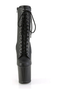 Pleaser ENCHANT-1040PK Black Faux Leather Ankle Boot in Black Faux Leather