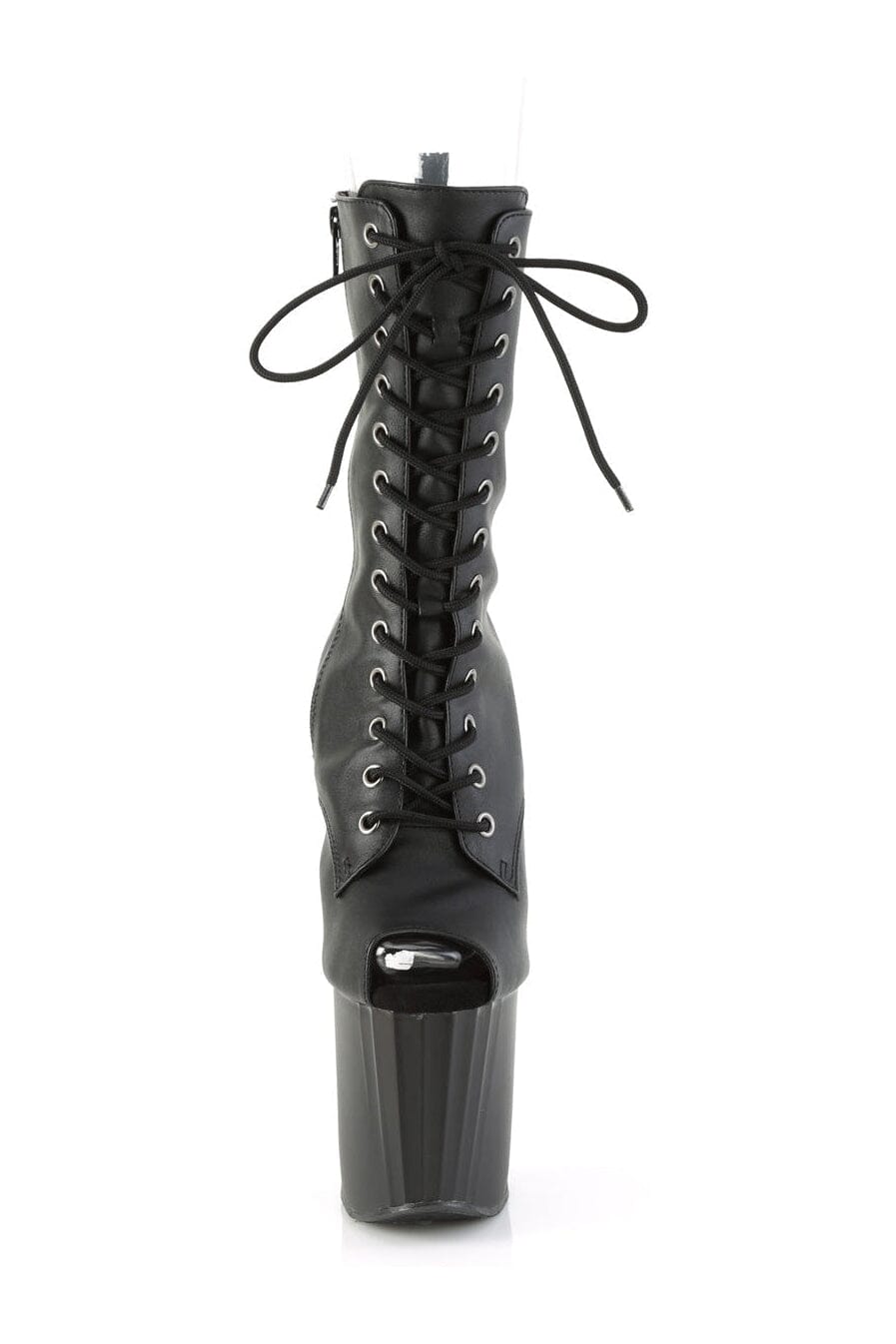 Pleaser ENCHANT-1041 Black Faux Leather Ankle Boot in Black Faux Leather