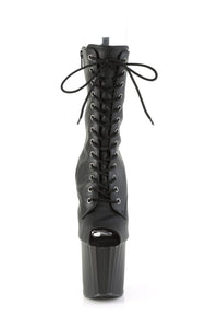 Pleaser ENCHANT-1041 Black Faux Leather Ankle Boot in Black Faux Leather