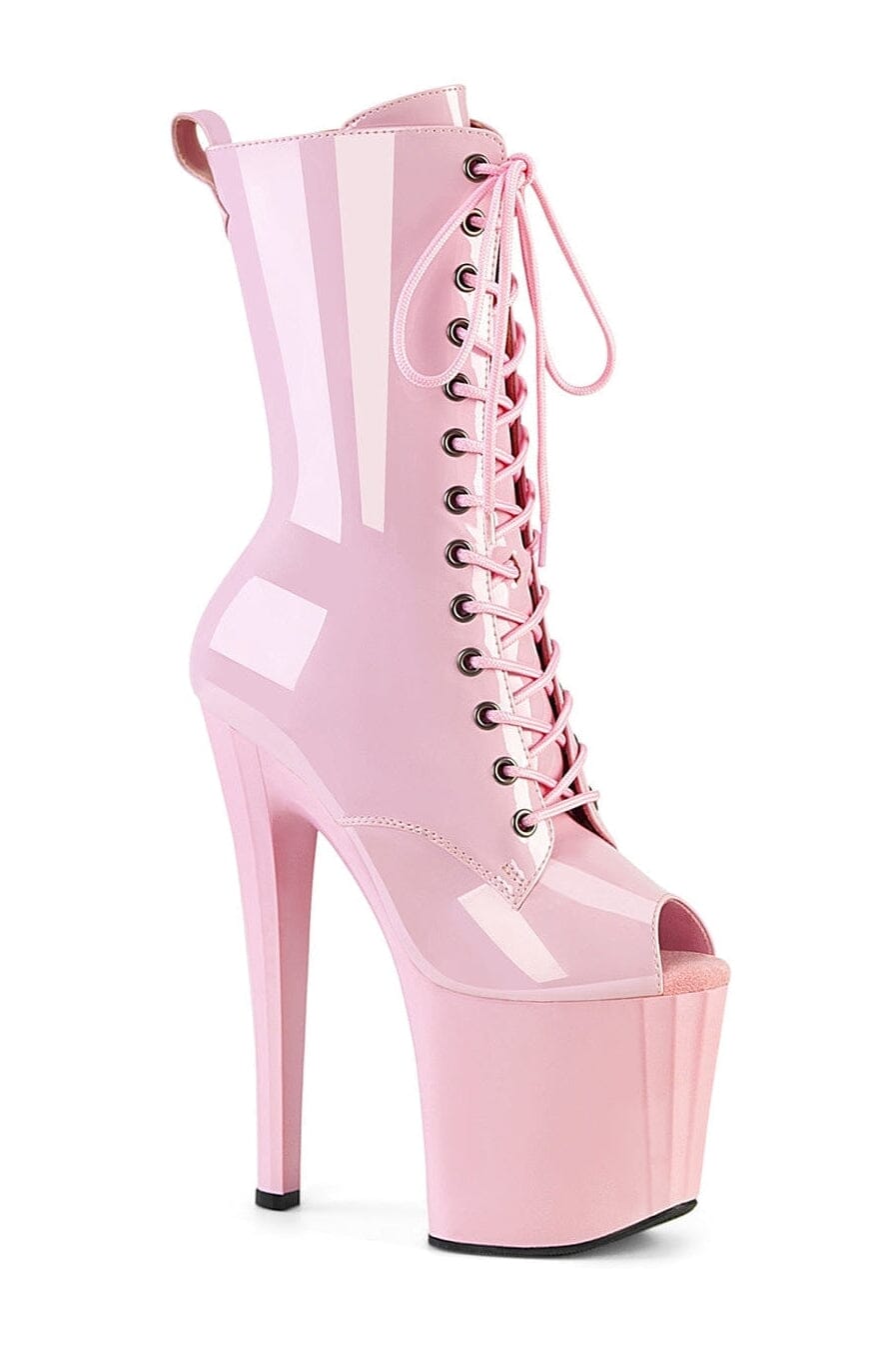 ENCHANT-1041 Pink Patent Ankle Boot-Ankle Boots-Pleaser-Pink-10-Patent-SEXYSHOES.COM