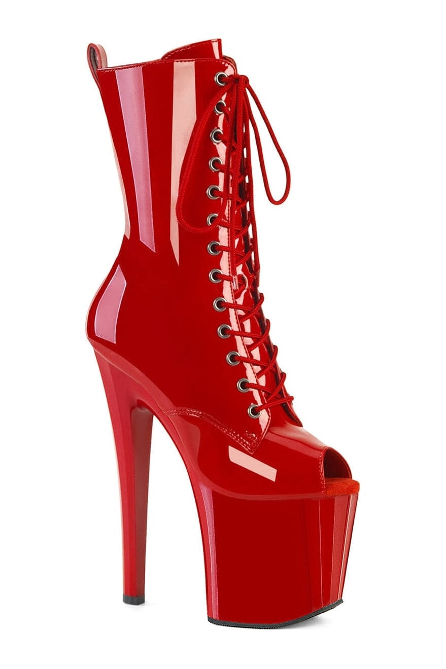 Pleaser Red Ankle Boots Platform Stripper Shoes | Buy at Sexyshoes.com