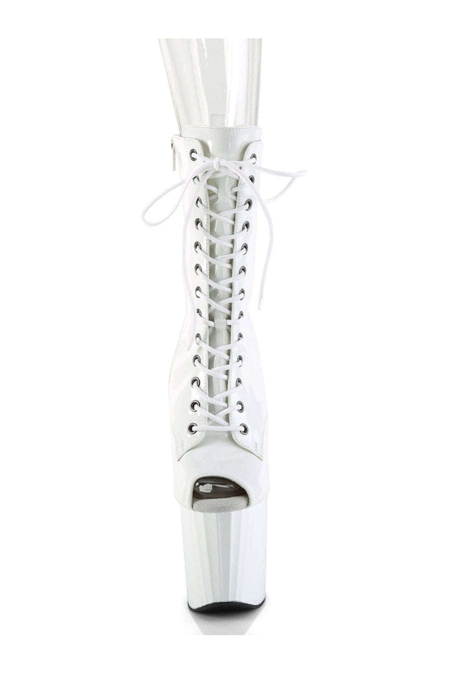 Pleaser ENCHANT-1041 White Patent Ankle Boot in White Patent