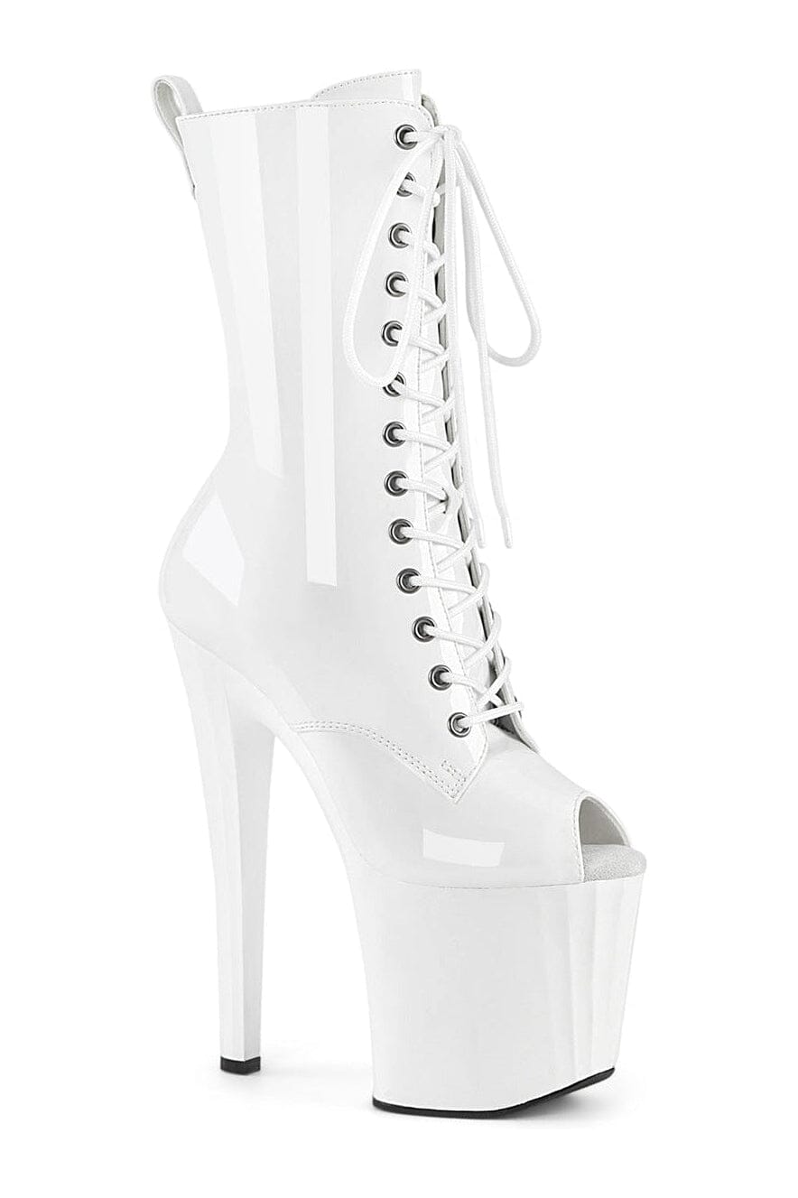 ENCHANT-1041 White Patent Ankle Boot-Ankle Boots-Pleaser-White-10-Patent-SEXYSHOES.COM