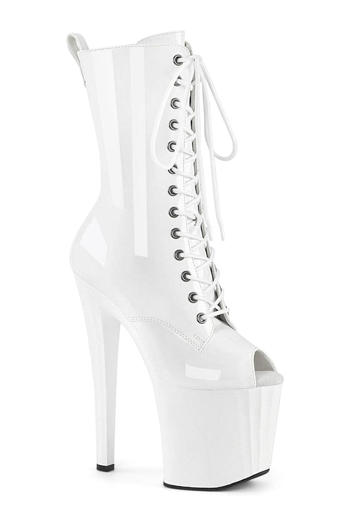 Pleaser White Ankle Boots Platform Stripper Shoes | Buy at Sexyshoes.com