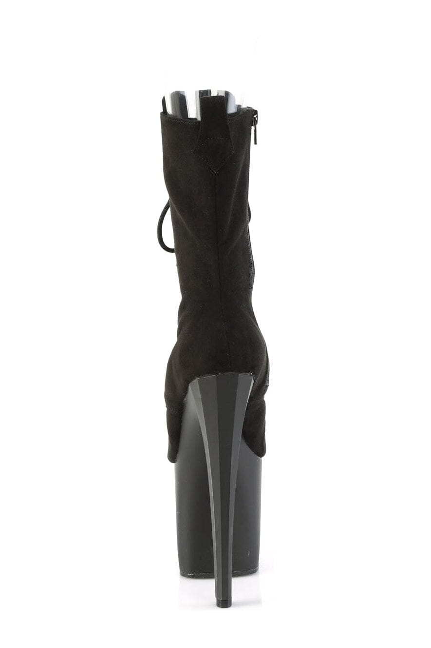 Pleaser ENCHANT-1041FS Black Faux Suede Ankle Boot in Black Faux Suede