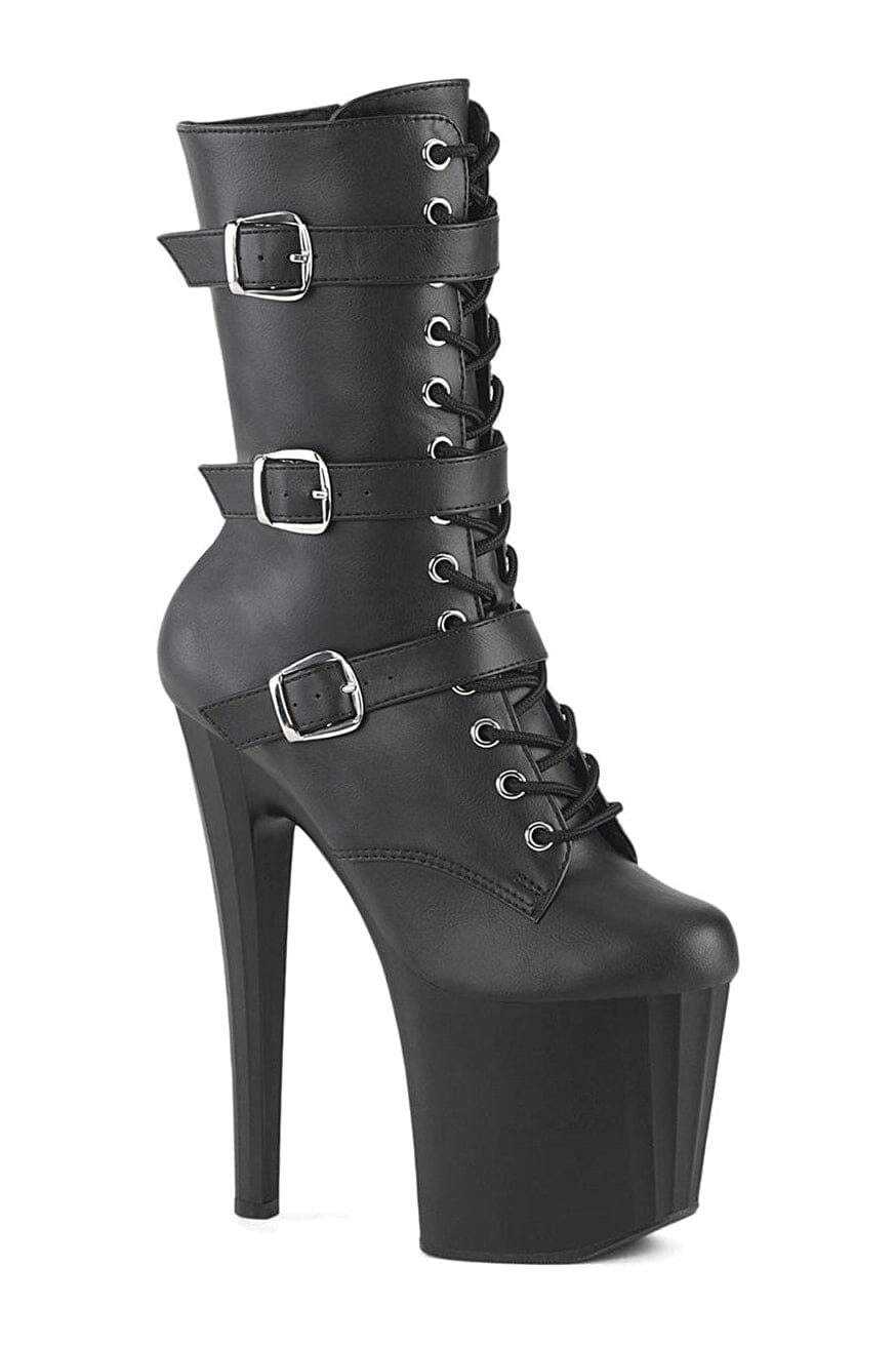 ENCHANT-1043 Black Faux Leather Ankle Boot-Ankle Boots-Pleaser-Black-10-Faux Leather-SEXYSHOES.COM