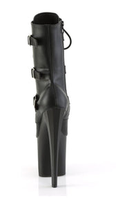 Pleaser ENCHANT-1043 Black Faux Leather Ankle Boot in Black Faux Leather