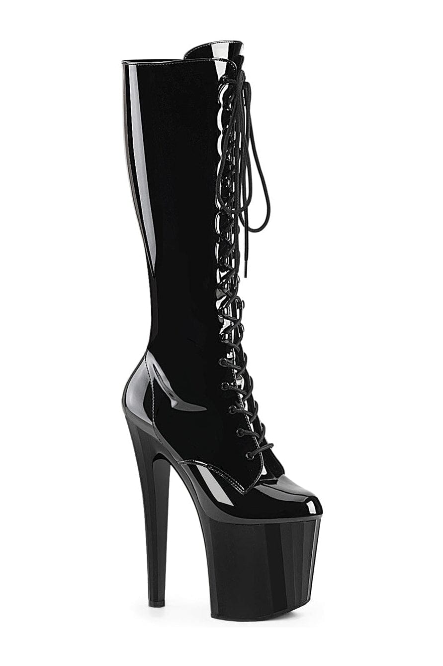 ENCHANT-2023 Black Patent Knee Boot-Knee Boots-Pleaser-Black-10-Patent-SEXYSHOES.COM