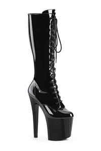 Pleaser ENCHANT-2023 Black Patent Knee Boot in Black Patent from SexyShoes.com