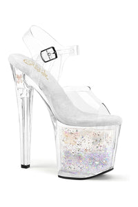 Pleaser ENCHANT-708AQUA-02 Clear Vinyl Sandal in Clear Vinyl from SexyShoes.com