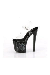 Pleaser ENCHANT-708LT-PINWHE Clear Vinyl Sandal in Clear Vinyl