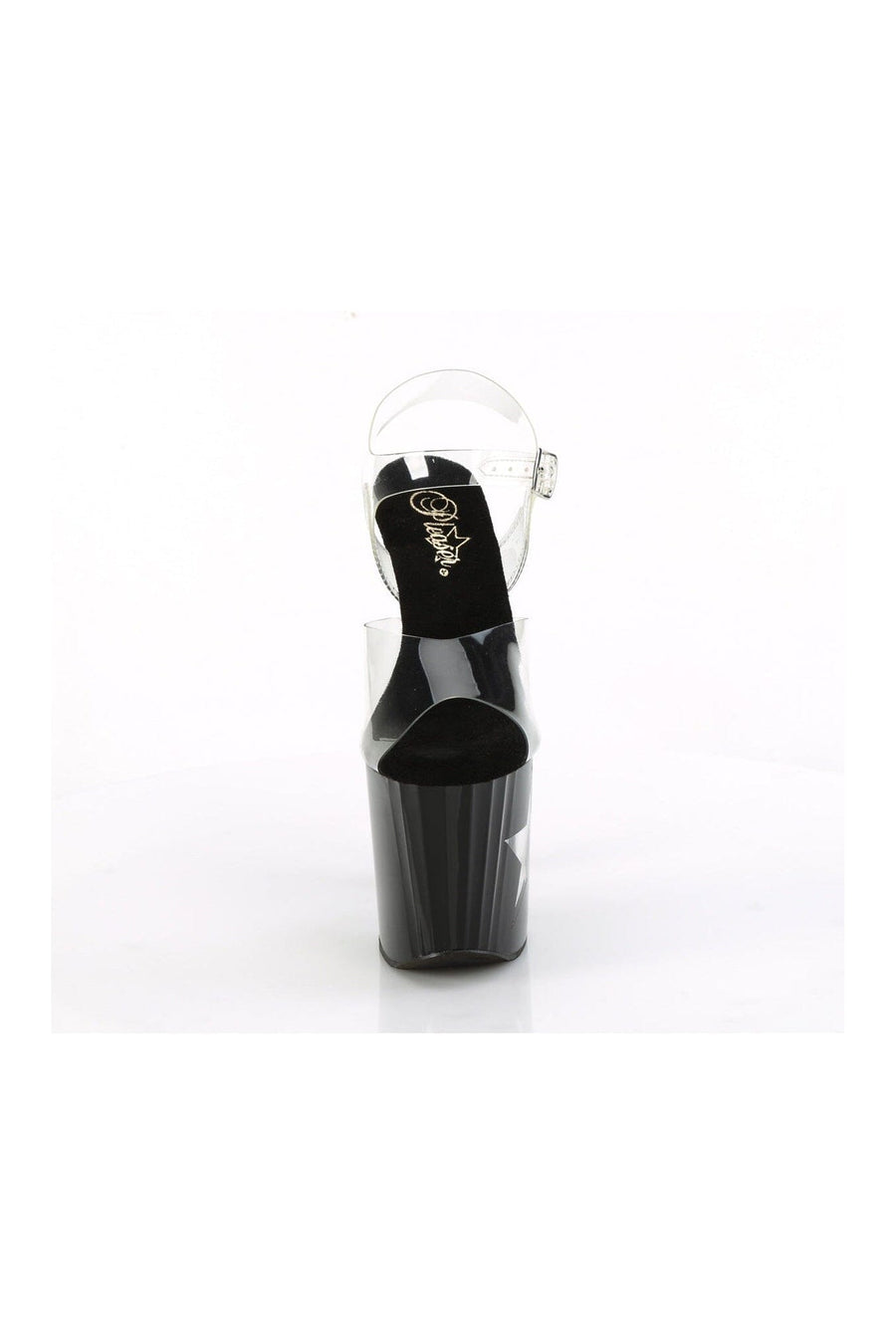 Pleaser ENCHANT-708LT-STAR Clear Vinyl Sandal in Clear Vinyl