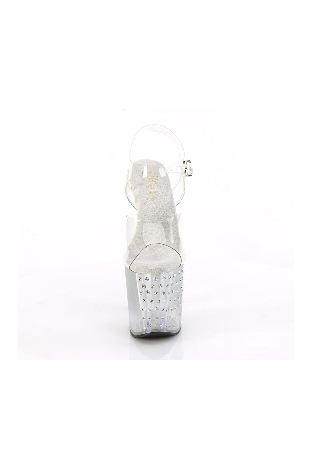 Pleaser ENCHANT-708T-LT Clear Vinyl Sandal in Clear Vinyl