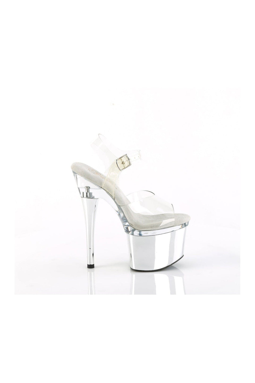 Pleaser ESTEEM-708 Clear Vinyl Sandal in Clear Vinyl