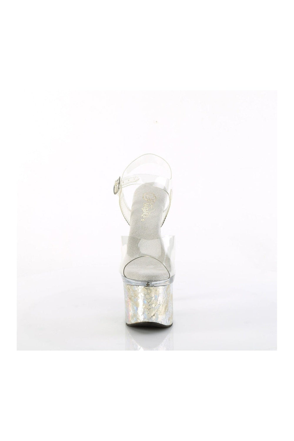 Pleaser ESTEEM-708CK Clear Vinyl Sandal in Clear Vinyl