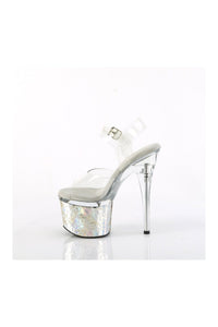 Pleaser ESTEEM-708CK Clear Vinyl Sandal in Clear Vinyl