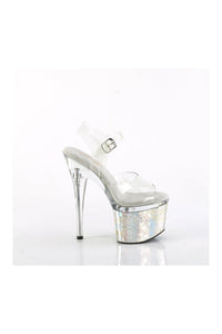 Pleaser ESTEEM-708CK Clear Vinyl Sandal in Clear Vinyl
