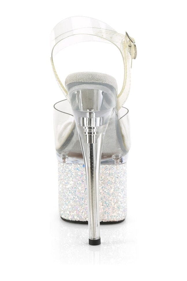 Pleaser ESTEEM-708LG Clear Vinyl Sandal in Clear Vinyl