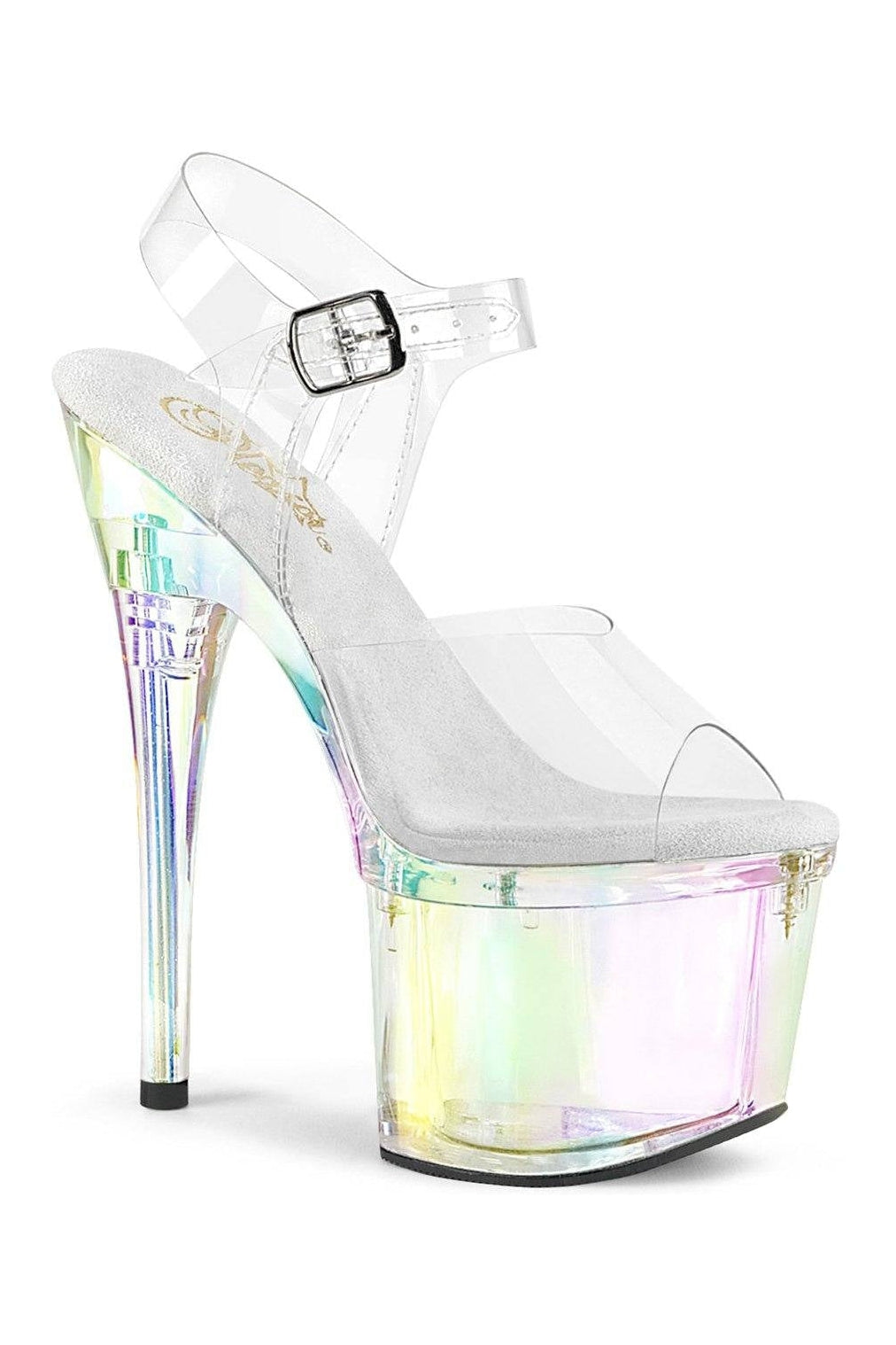 Pleaser ESTEEM-708RBP Sandal in Clear Vinyl from SexyShoes.com