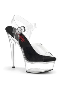 Pleaser EXCITE-608 Clear Vinyl Sandal in Clear Vinyl from SexyShoes.com