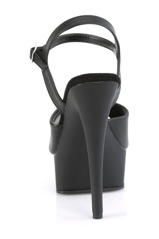 EXCITE-609 Black Faux Leather Sandal-Sandals-Pleaser-SEXYSHOES.COM