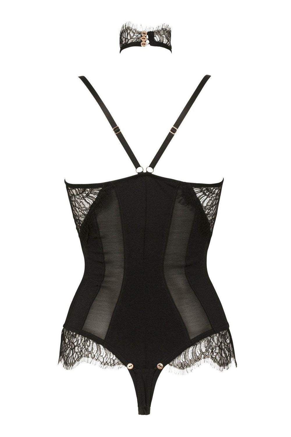 Impudique Ekaterina Fetish Convertible Bodysuit in Black Lycra