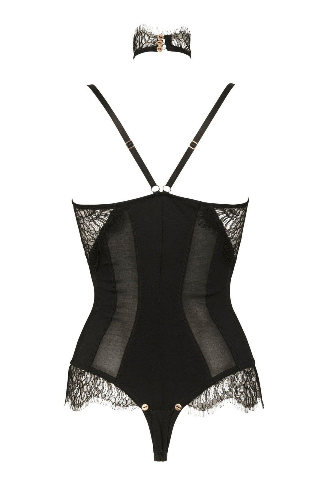 Impudique Ekaterina Fetish Convertible Bodysuit in Black Lycra