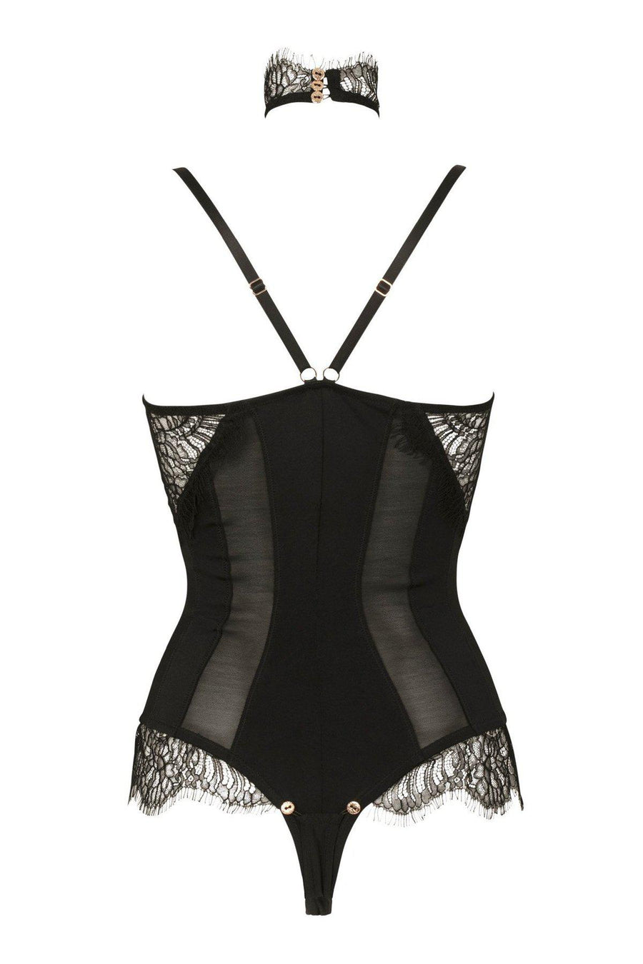 Impudique Ekaterina Fetish Convertible Bodysuit in Black Lycra