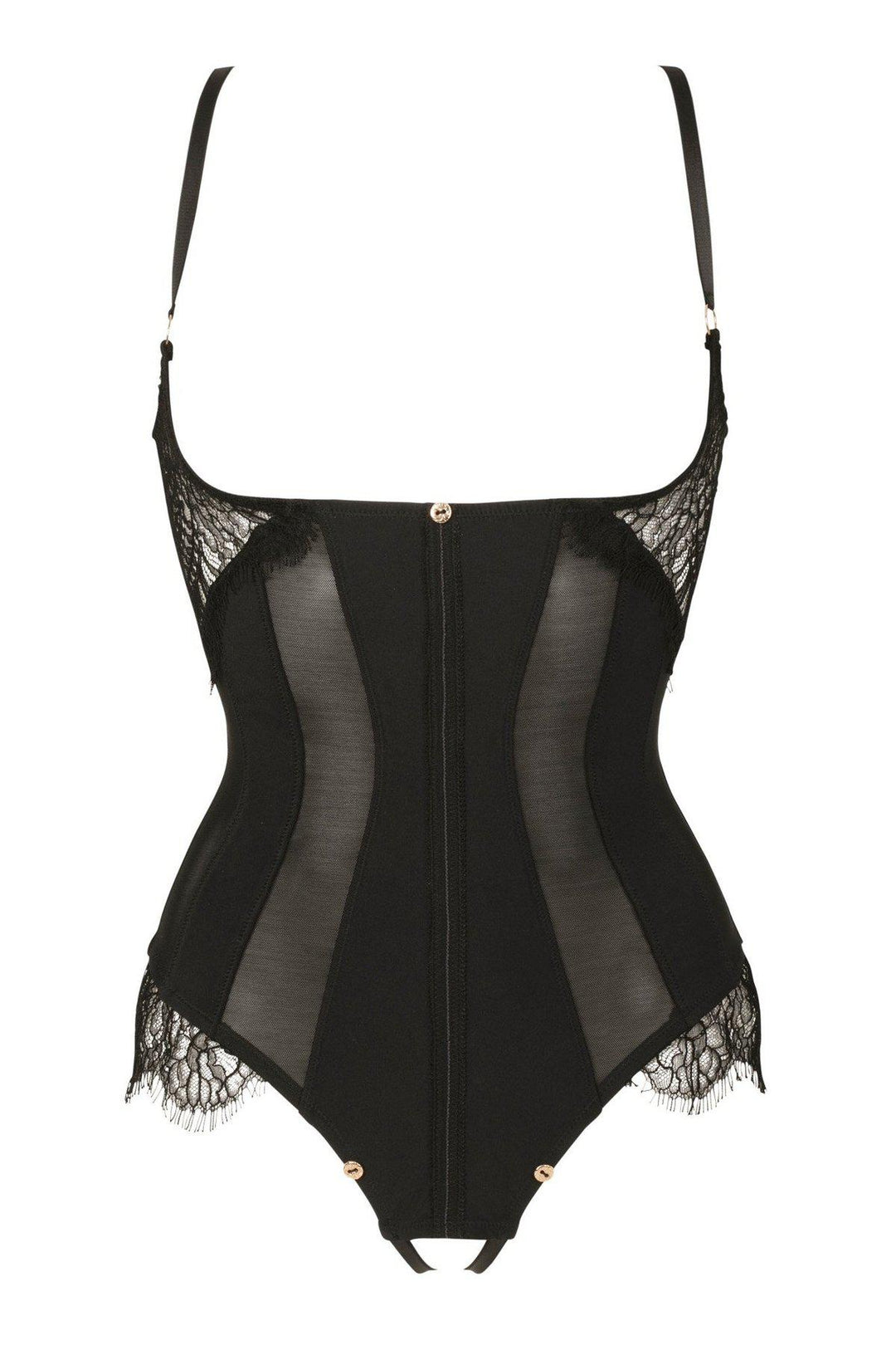 Impudique Ekaterina Fetish Convertible Bodysuit in Black Lycra