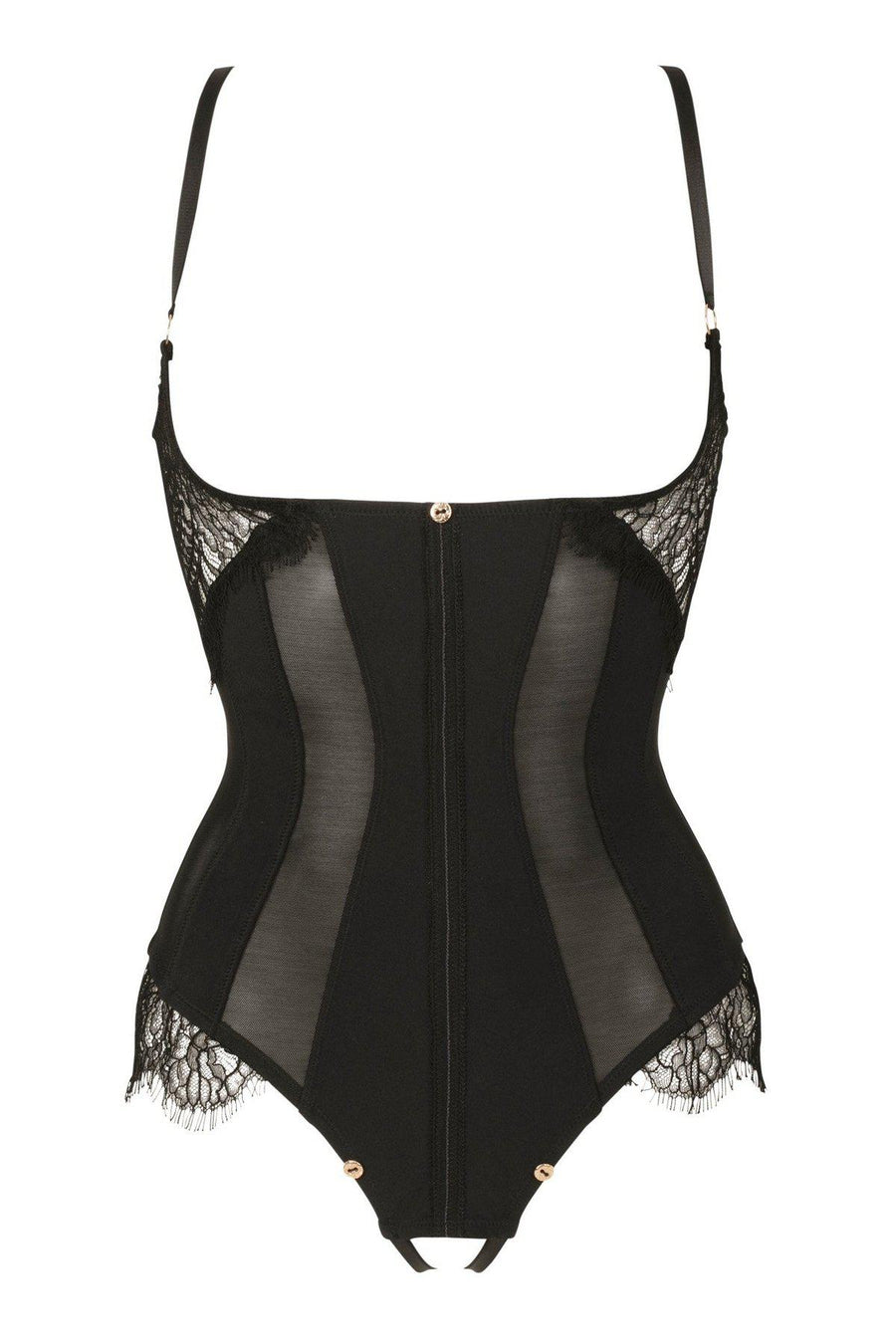 Impudique Ekaterina Fetish Convertible Bodysuit in Black Lycra