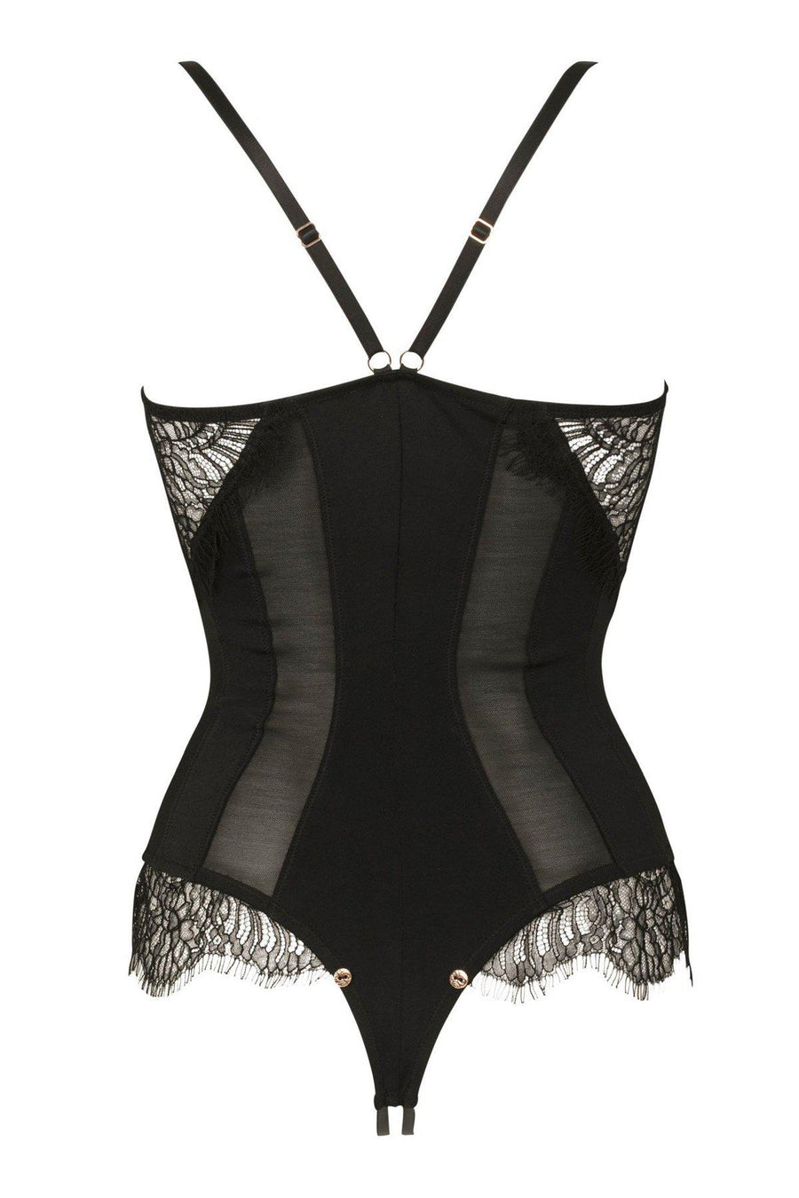 Impudique Ekaterina Fetish Convertible Bodysuit in Black Lycra