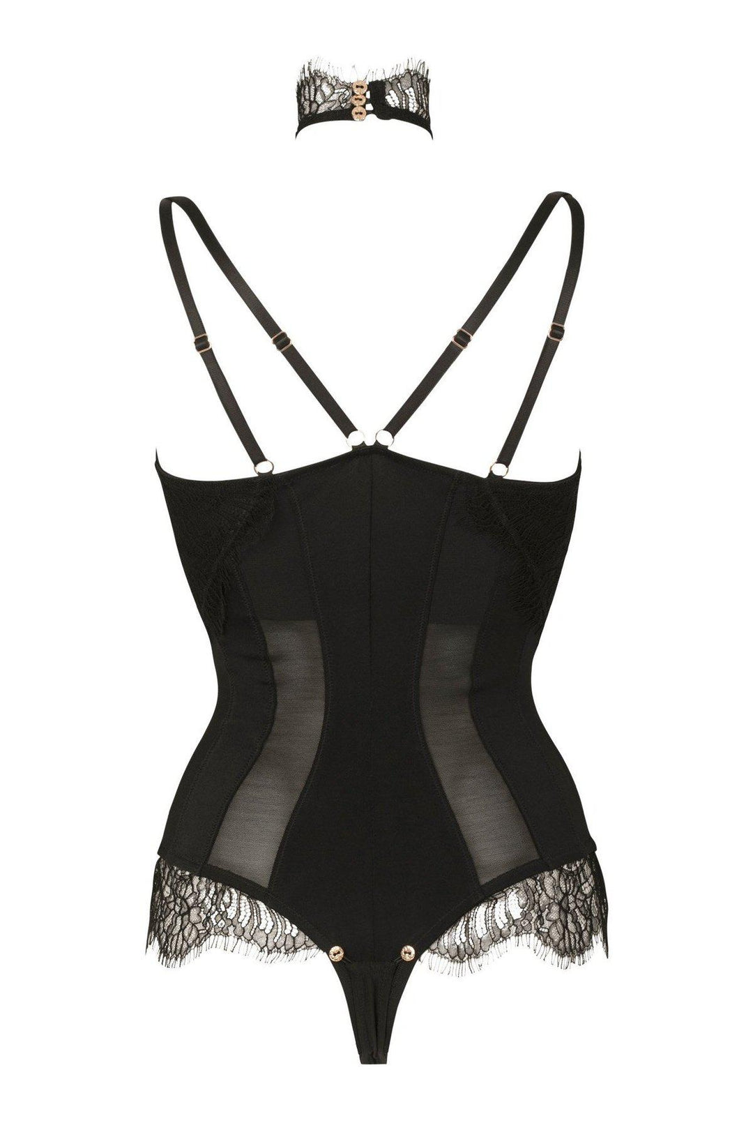 Impudique Ekaterina Fetish Convertible Bodysuit in Black Lycra