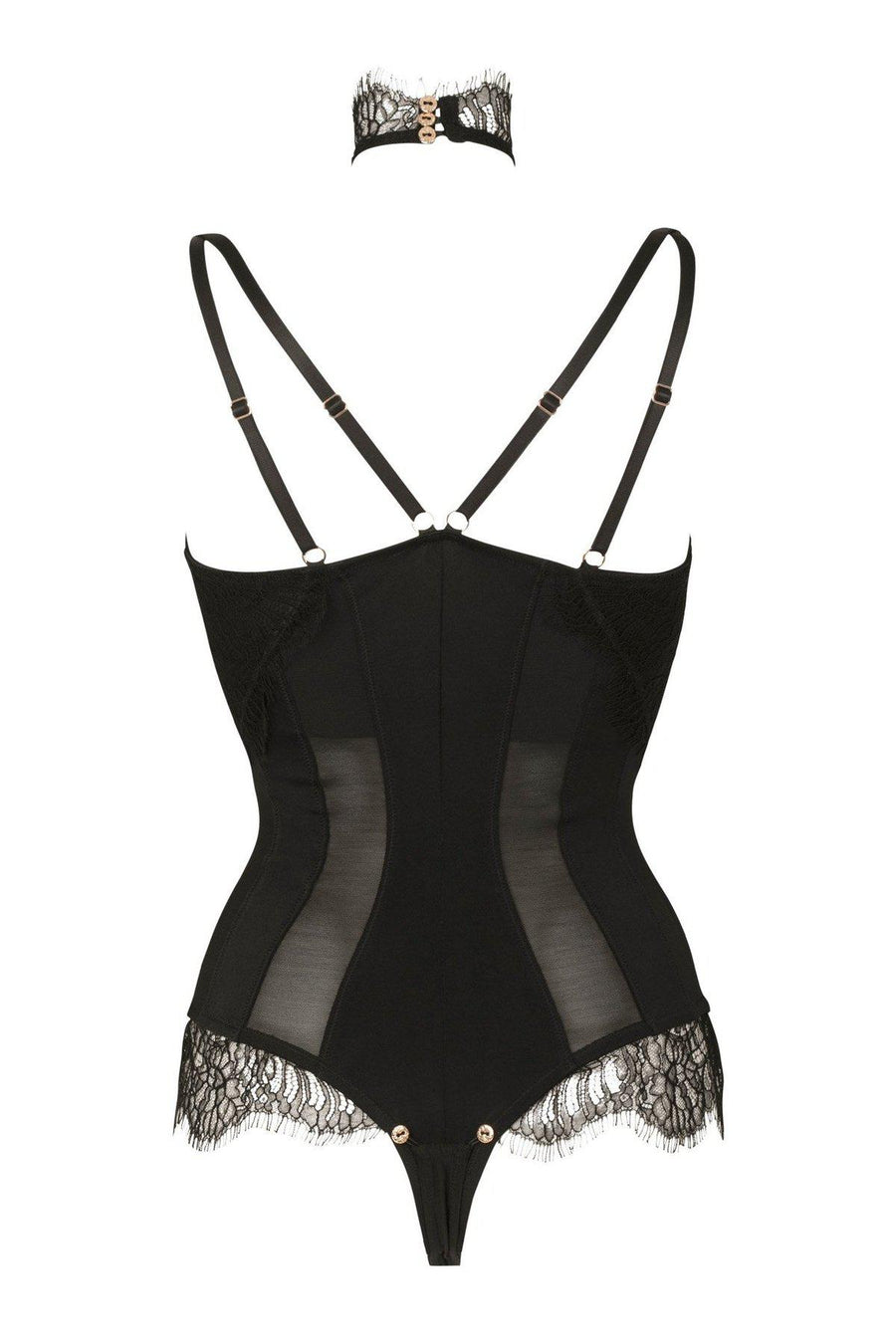 Impudique Ekaterina Fetish Convertible Bodysuit in Black Lycra