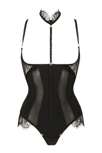 Impudique Ekaterina Fetish Convertible Bodysuit in Black Lycra from SexyShoes.com