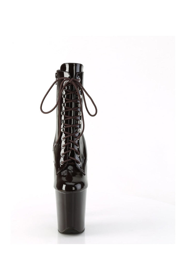 FLAMINGO-1020 Brown Patent Ankle Boot