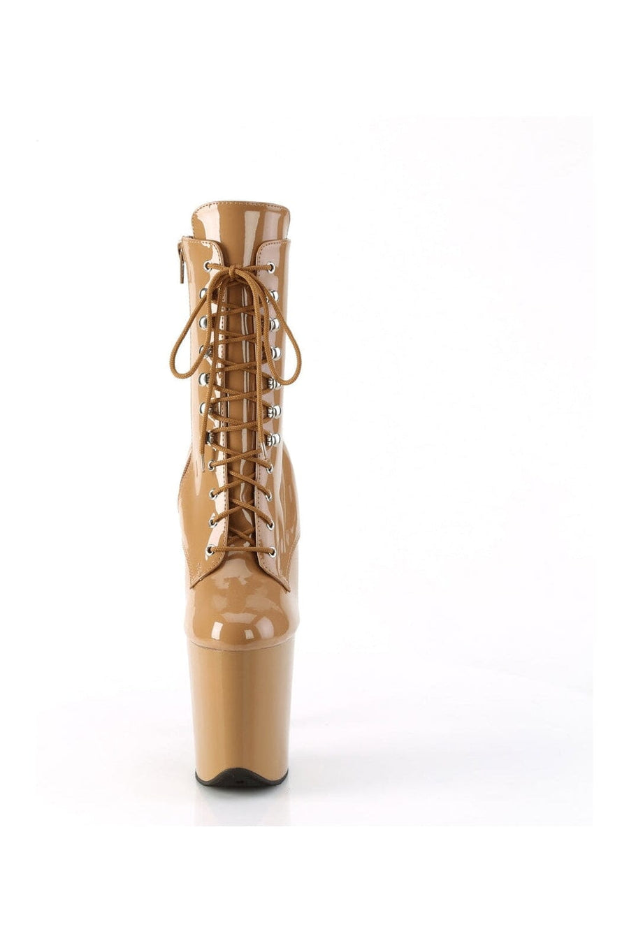 Pleaser FLAMINGO-1020 Brown Patent Ankle Boot in Brown Patent