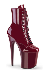 Pleaser FLAMINGO-1020 Burgundy Patent Ankle Boot in Burgundy Patent from SexyShoes.com