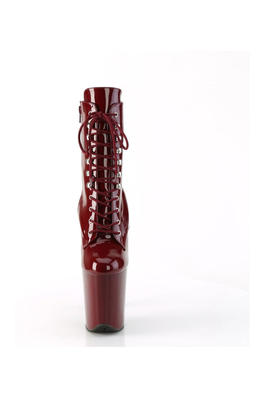 Pleaser FLAMINGO-1020 Burgundy Patent Ankle Boot in Burgundy Patent