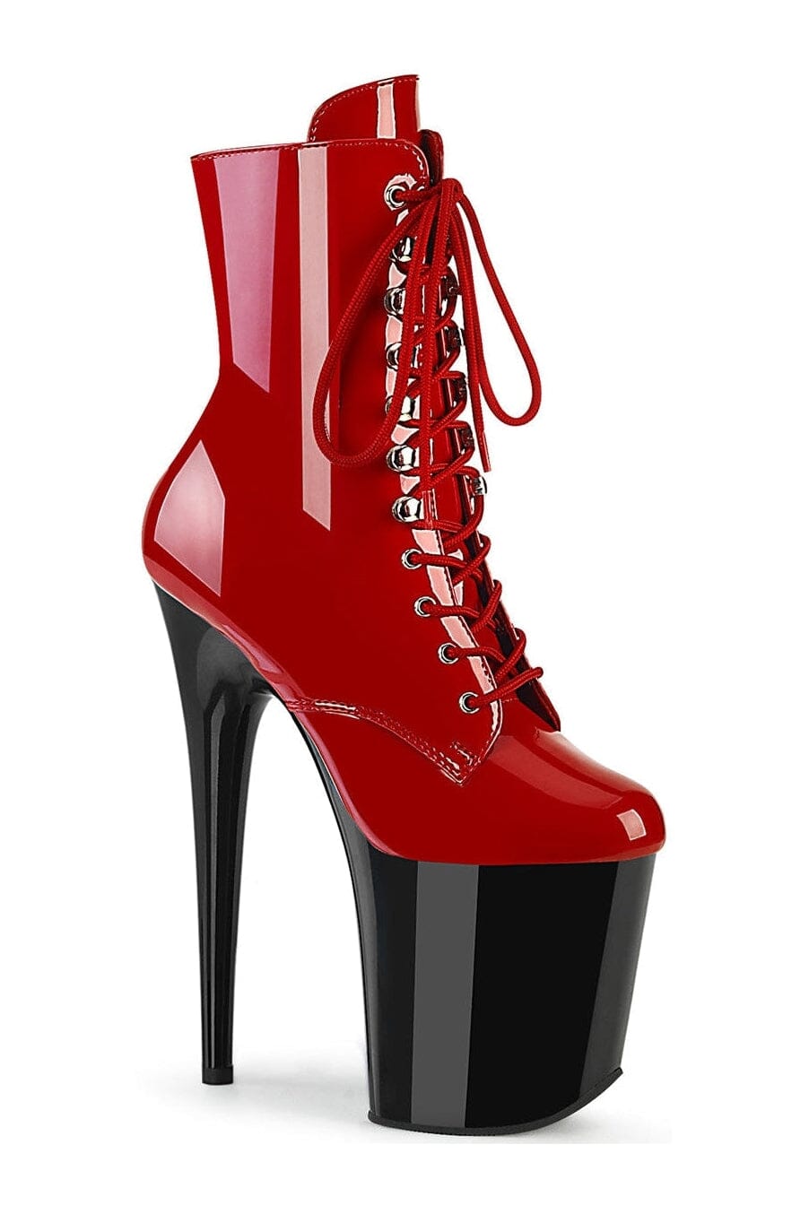 FLAMINGO-1020 Red Patent Ankle Boot-Ankle Boots-Pleaser-Red-10-Patent-SEXYSHOES.COM