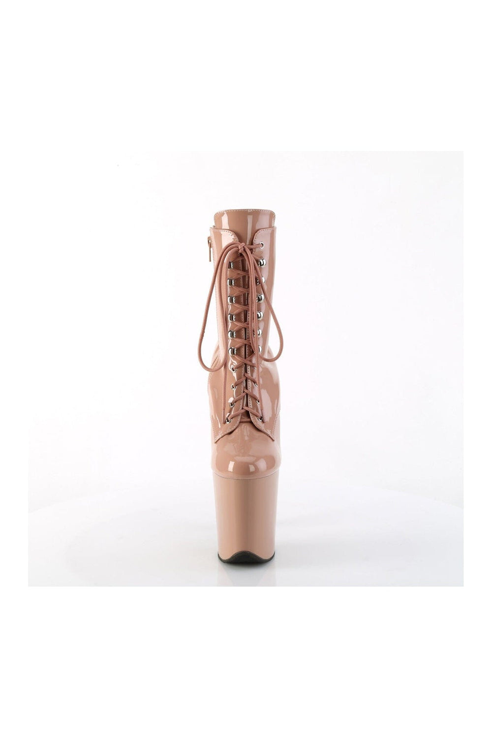 Pleaser FLAMINGO-1020 Rose Gold Patent Ankle Boot in Rose Gold Patent