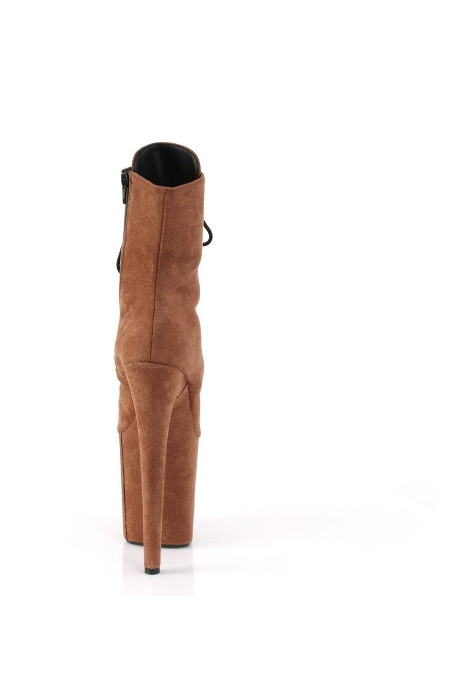 Pleaser FLAMINGO-1020FS Ankle Boot in Brown Faux Suede