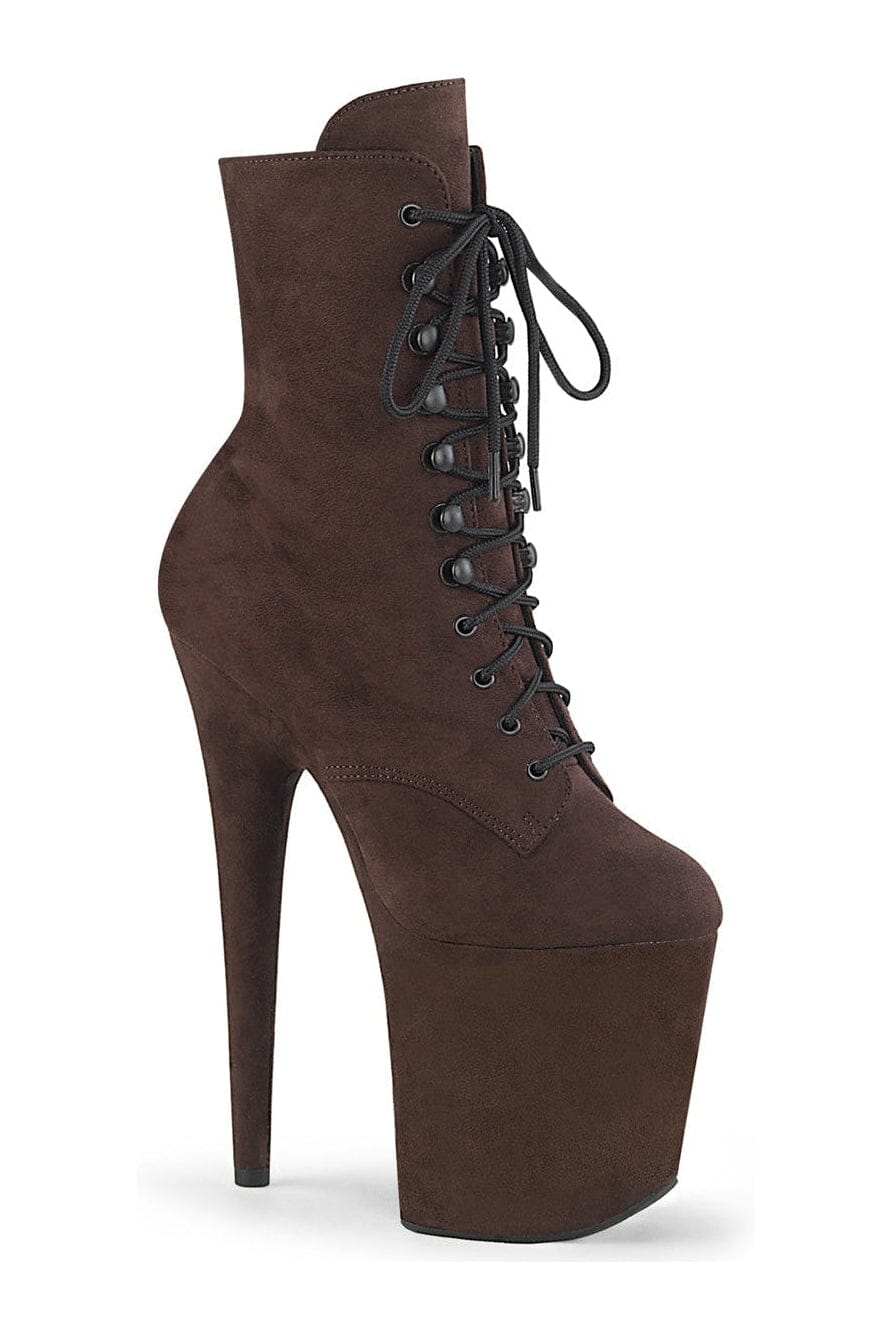 Pleaser Brown Ankle Boots Platform Stripper Shoes | Buy at Sexyshoes.com