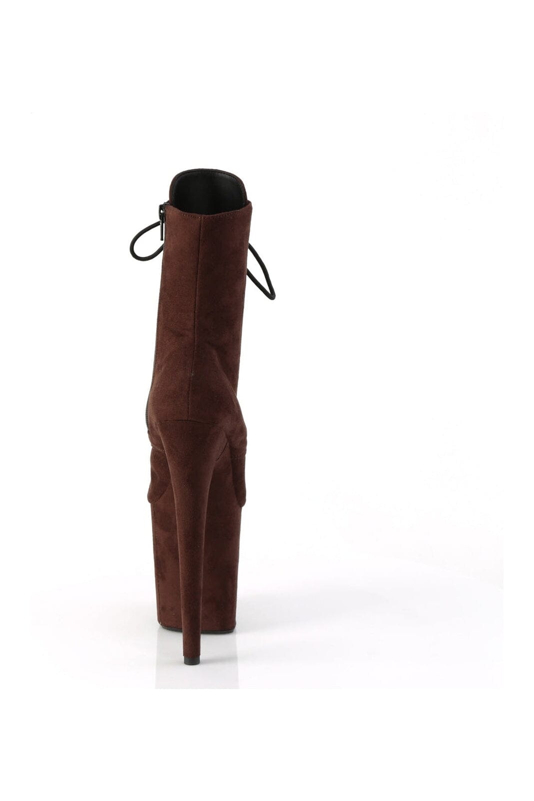 Pleaser FLAMINGO-1020FS Brown Faux Suede Ankle Boot in Brown Faux Suede