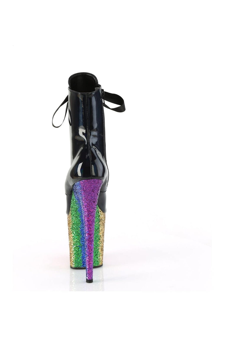 FLAMINGO-1020HG Black Patent Ankle Boot-Ankle Boots-Pleaser-SEXYSHOES.COM