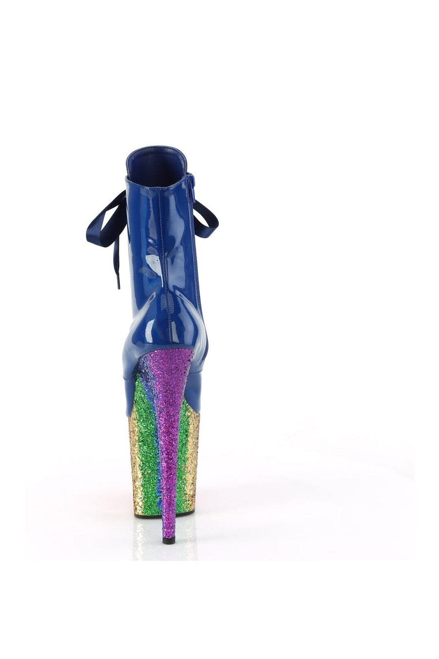 Pleaser FLAMINGO-1020HG Blue Patent Ankle Boot in Blue Patent