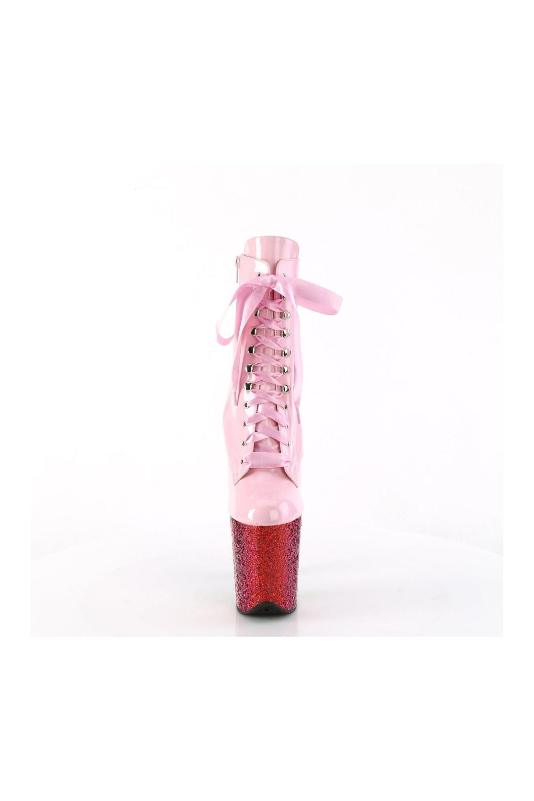 Pleaser FLAMINGO-1020HG Pink Patent Ankle Boot in Pink Patent