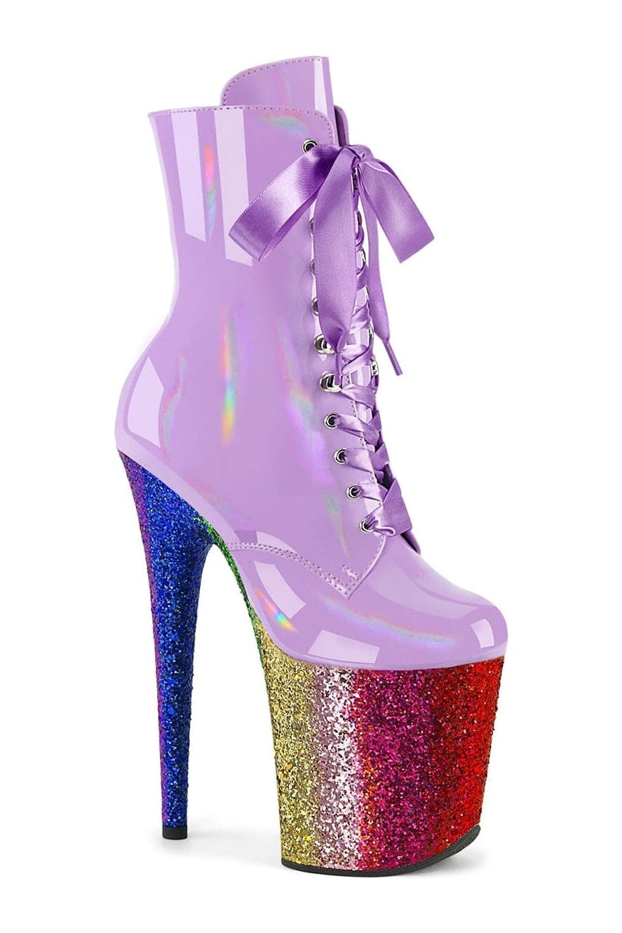 FLAMINGO-1020HG Purple Patent Ankle Boot-Ankle Boots-Pleaser-Purple-10-Patent-SEXYSHOES.COM