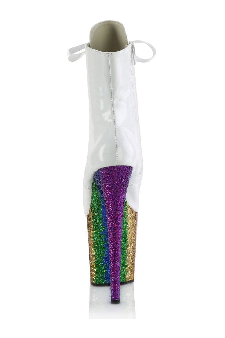Pleaser FLAMINGO-1020HG White Patent Ankle Boot in White Patent