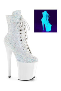 Pleaser FLAMINGO-1020LG White Patent Ankle Boot in White Patent from SexyShoes.com