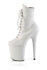 Pleaser FLAMINGO-1020WR White Faux Leather Ankle Boot in White Faux Leather